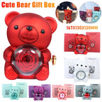 Cute Bear Eternal Rose Teddy Jewellery Box Rotating Valentine's Day Gift Ship from UK