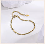 Handmade Clavicle Chain Bracelet for Women, Chic Stainless Steel Link Waterproof Jewelry