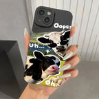 Korean Cute Sunglasses Cow Case for Redmi Note 13 12 11 Pro Plus