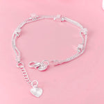 20cm Original Luxury Charm Chain Bracelet 925 Sterling Silver Wedding Jewelry