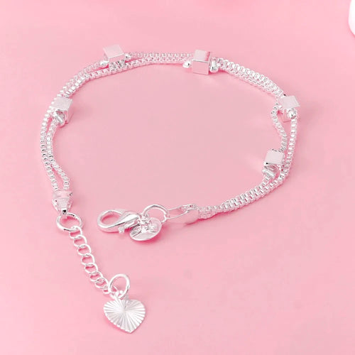 20cm Original Luxury Charm Chain Bracelet 925 Sterling Silver Wedding Jewelry