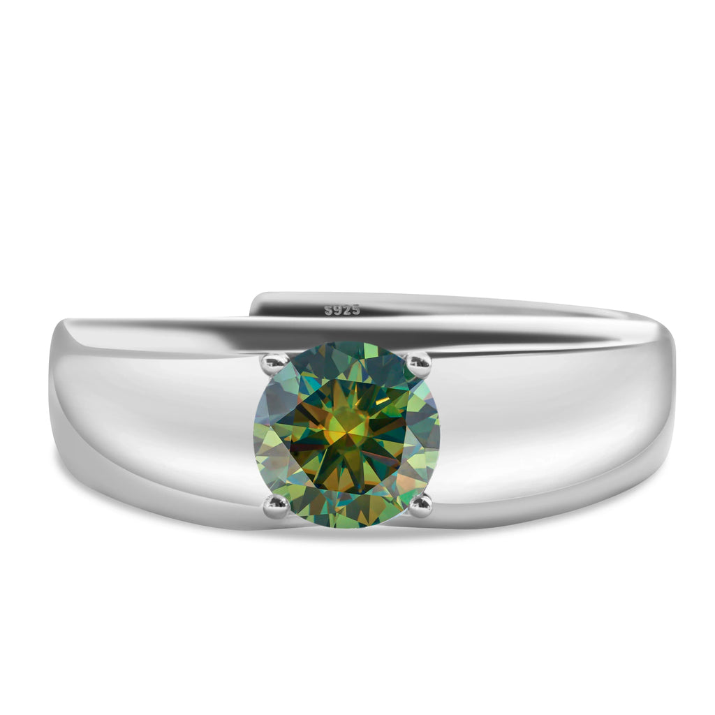 925 Sterling Silver Moissanite Ring for Men and Women, White Gold Plated, Engagement, Wedding Jewelry, Trend Gift, 1 Carat, 2024