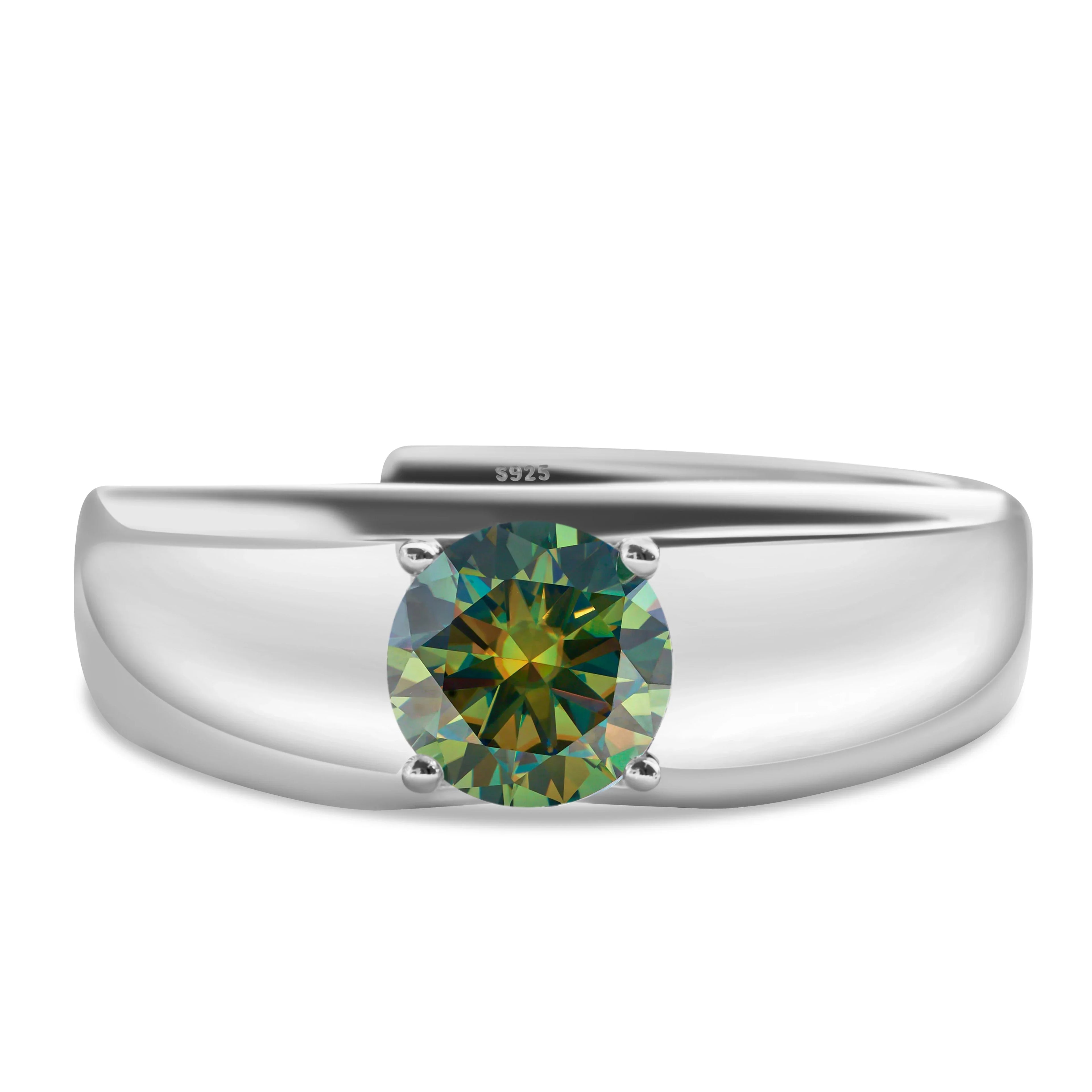 925 Sterling Silver Moissanite Ring for Men and Women, White Gold Plated, Engagement, Wedding Jewelry, Trend Gift, 1 Carat, 2024