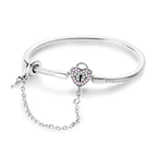 Original 925 Silver Bracelet Original Clover Heart Snake Chain Bracelets Fit Charms Beads Jewelry Gift Diy For Woman Wedding