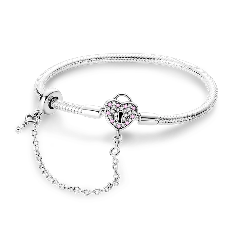 Original 925 Silver Bracelet Original Clover Heart Snake Chain Bracelets Fit Charms Beads Jewelry Gift Diy For Woman Wedding