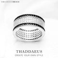 Black and White Ring 925 Sterling Silver Glam Fine Jewellery Women Gift