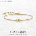 Gracile Butterfly Gold Link Chain Bracelet 925 Sterling Silver Romantic
