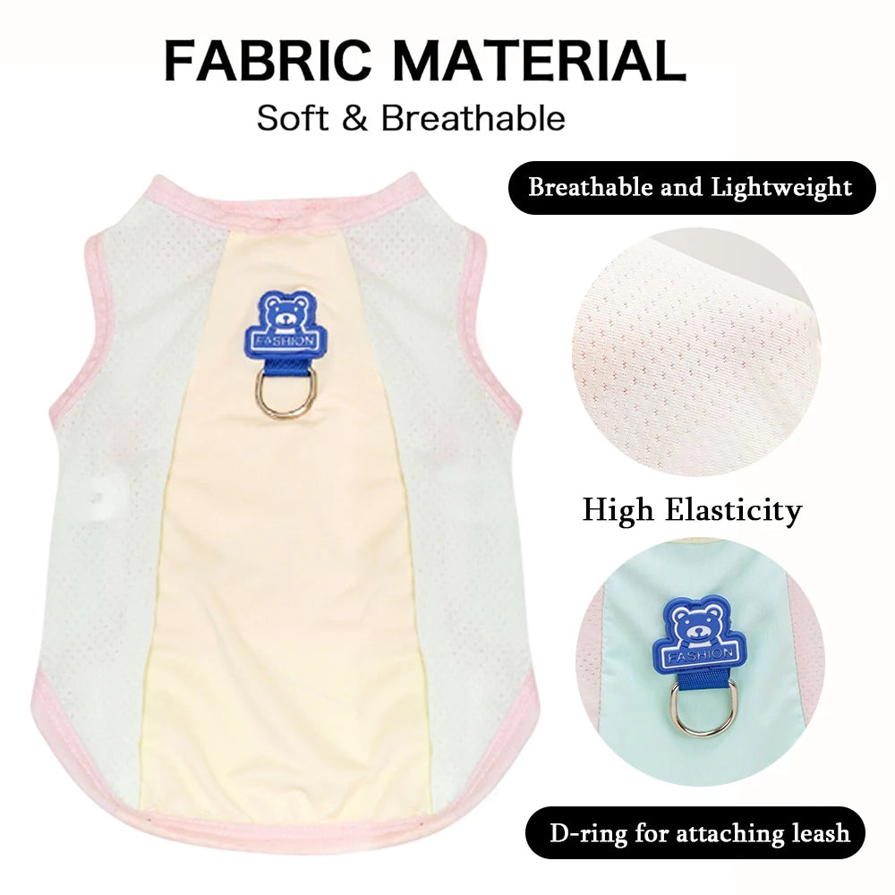 Cooling Dog Cat Vest Summer Breathable Mesh UV Protection Ice Silk Jacket