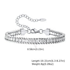 Charms Tennis Bracelet for Women, Cubic Zirconia Chain Bracelet Adjustable,Stainless Steel Miami Link CZ Bangle Gift