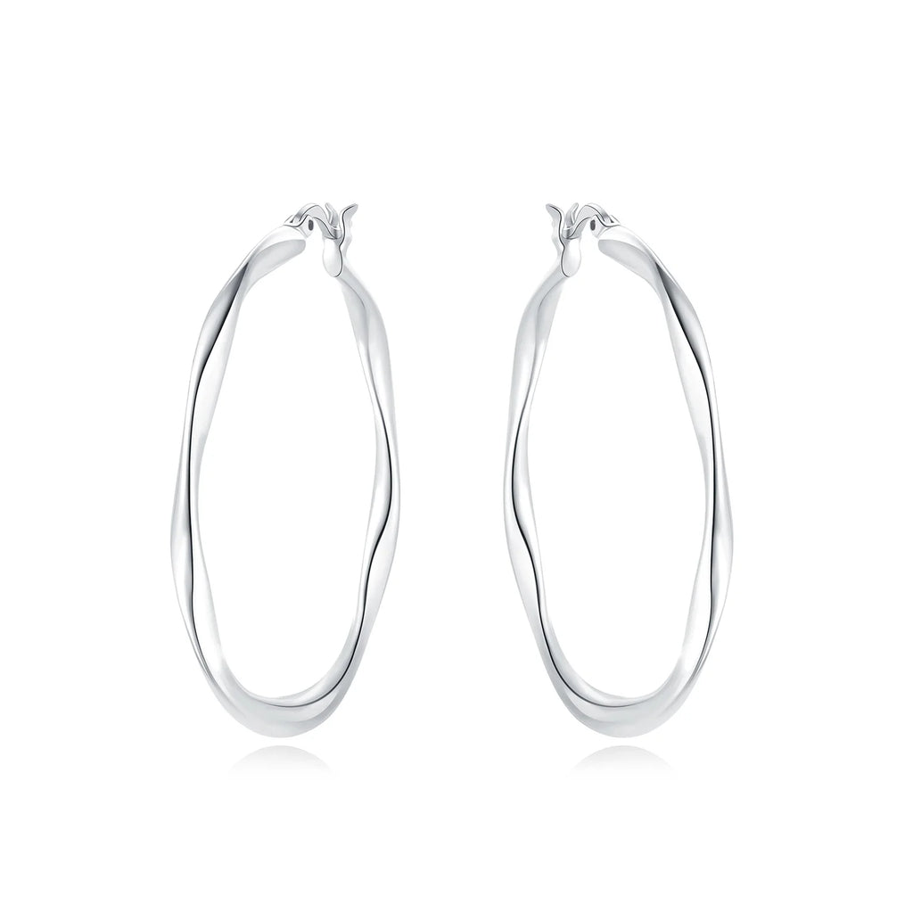 925 Sterling Silver U-shaped Simple Versatile Hoop Earrings Jewellery Gift