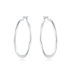 925 Sterling Silver Square Chain Stone Inlaid Hoop Earrings Trendy Jewellery