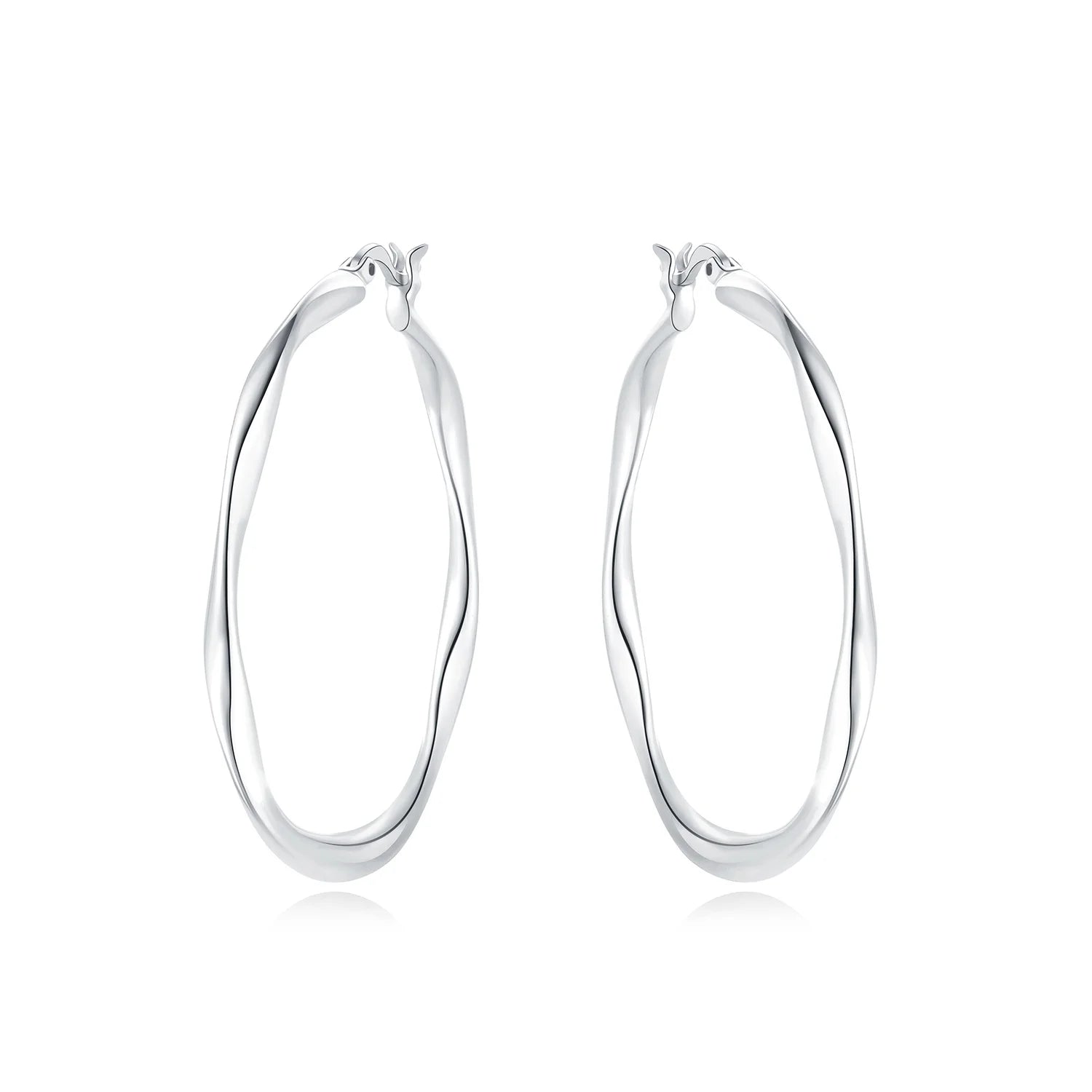 925 Sterling Silver Square Chain Stone Inlaid Hoop Earrings Trendy Jewellery