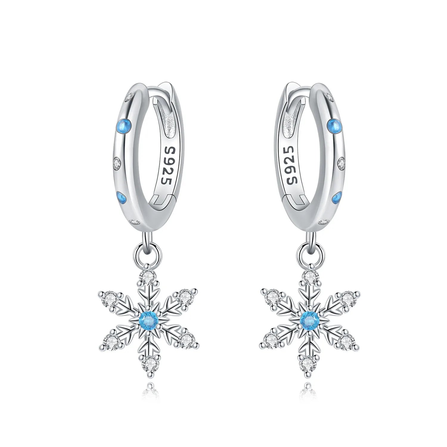 925 Sterling Silver Crystal Circular Eardrops Fashion Versatile Drop Earrings