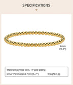 Gold Plated Beaded Braceletfor Women, Stainless Steel Stackable Stretchable Bead Ball Bracelet Hypoallergenic