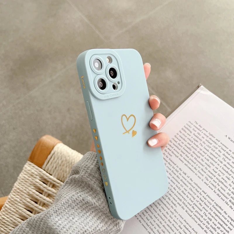 Colourful Love Heart Case for iPhone 17 16 15 14 13 12 Pro Max