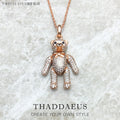 Rose Gold Teddy Bear Necklace 925 Sterling Silver Cute Fine Jewellery Gift
