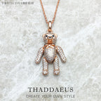 Rose Gold Teddy Bear Necklace 925 Sterling Silver Cute Fine Jewellery Gift