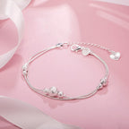 Geometric Beads Chain Bracelet 925 Sterling Silver Men Women Wedding Gift