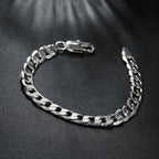 8mm Geometric Side Chain Bracelet 925 Sterling Silver Men Women Luxury Gift