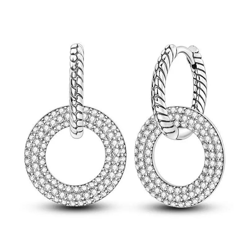 925 Sterling Silver Classic Multi Ring Drop Earrings Elegant Birthday Jewellery