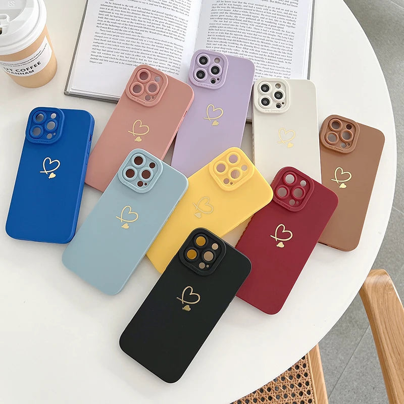 Colourful Love Heart Case for iPhone 17 16 15 14 13 12 Pro Max