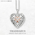Heart Medallion Necklace Link Chain 925 Sterling Silver Fashion Jewellery