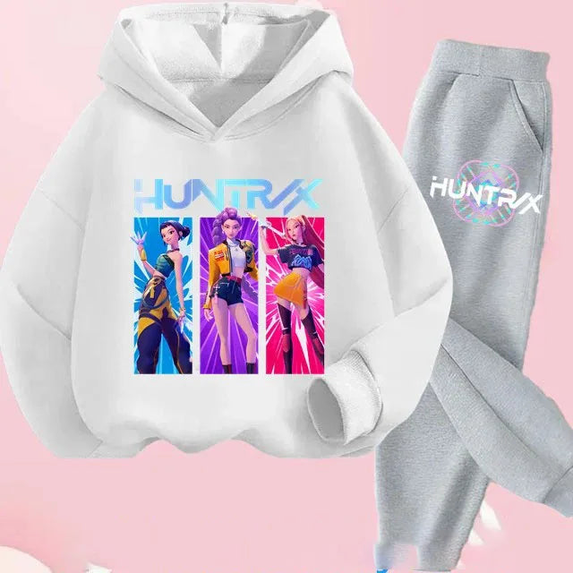 Toddler Girls Kpop Demon Hunters Fashion Hoodie & Sweatshirt Set Kids Suit