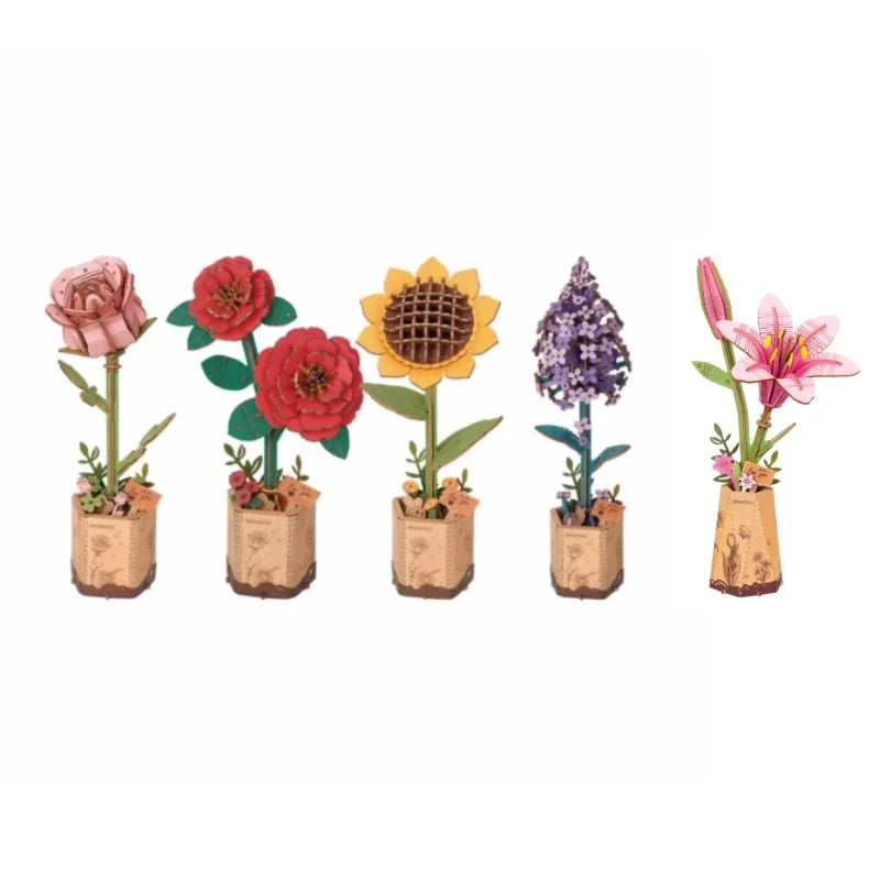 Robotime 3D Wooden Bloom Flowers Bouquet Puzzle Valentine's Day Gift Ship from UK