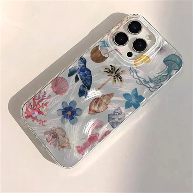 Ocean Whale Starfish Case for iPhone 17 16 15 14 13 12 11 Pro Max Plus XR