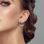 925 Sterling Silver Cute Lazy Cat Animal Pet Hoop Earrings Birthday Gift