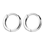 2PCS Stainless Steel Minimal Hoop Earrings Zirconia Small Huggie Thin