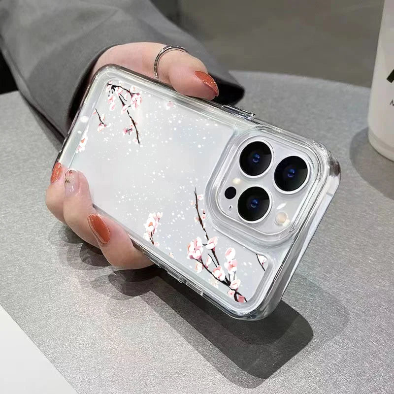 Wildflower Graphic Clear Case for Redmi Note 13 12 Pro Plus 12S 11S 10S