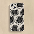 Black Sunflower Pattern Case for Samsung Galaxy A16 A54 S25 S24