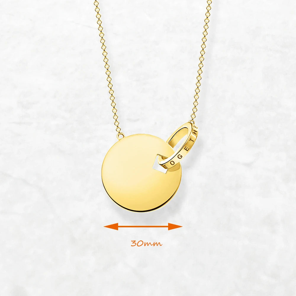 Round Ornament Necklace & Earring Set 925 Sterling Silver Together Forever