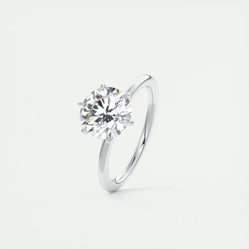 Round D Moissanite 925 Sterling Silver Ring Wedding Engagement Finger Rings