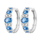 925 Sterling Silver Vine Love Black Zirconia Hoop Earrings Trendy Jewellery