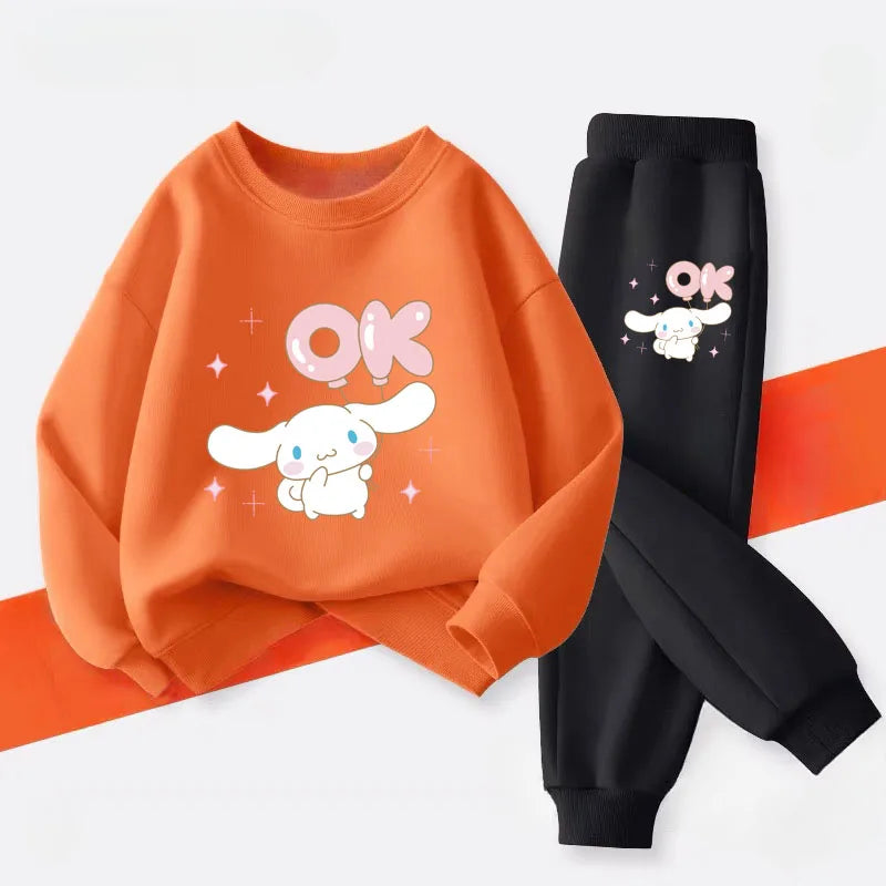 Sanrio Cinnamoroll Boys and Girls Casual Hoodies and Joggers 2-Piece Set
