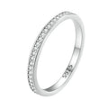 BAMOER Moissanite Wedding Band 925 Sterling Silver Eternity Rings Platinum Plated Lab Created Diamond Stackable Ring for Women