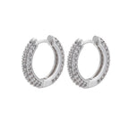 New Design Stainless Steel Cubic Zirconia Small Hoop Earrings Punk