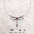 Playful Dragonfly Necklace Link Chain 925 Sterling Silver Bohemia Jewelry