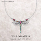 Playful Dragonfly Necklace Link Chain 925 Sterling Silver Bohemia Jewelry