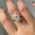 Cocktail 1-3ct Oval Cut Moissanite Ring 925 Sterling Silver Engagement Solitaire Rings for Women Gold Plated Anniversary Gifts