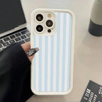 Blue Stripe Pattern Case for iPhone 17 16 15 14 13 12 11 Pro Max 17 Air Mini