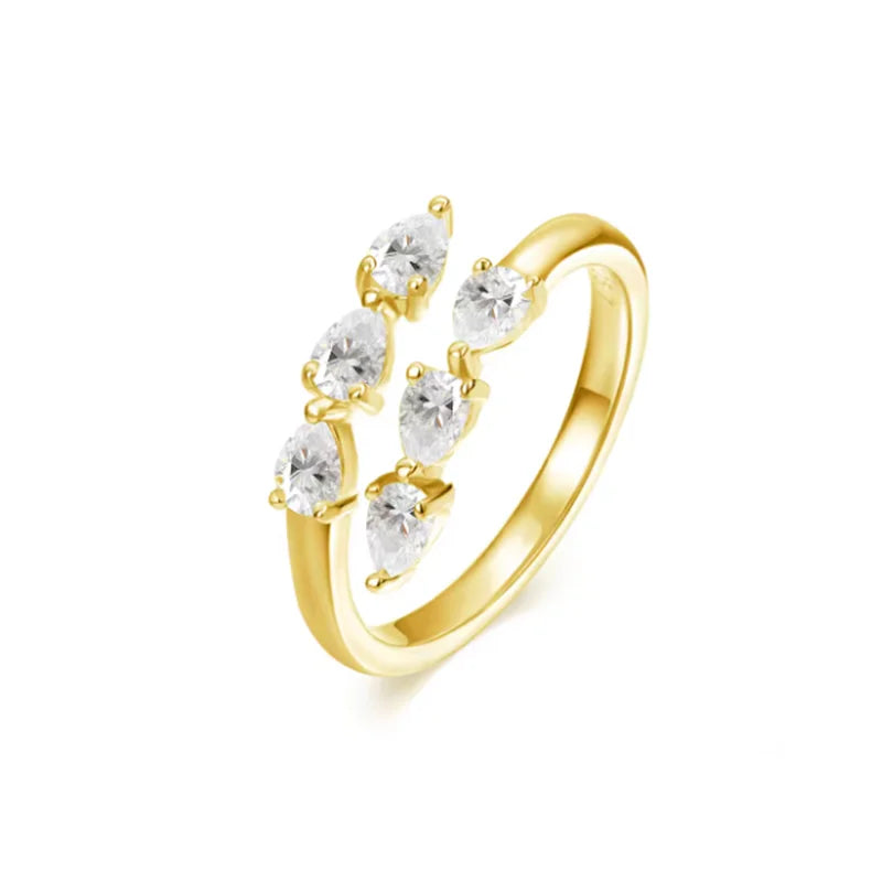 Full Moissanite Diamond Wedding Ring 18K White Gold Plated 925 Silver Band