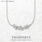 Tendrils Leaves Necklace Link Chain 925 Sterling Silver Romantic Jewellery