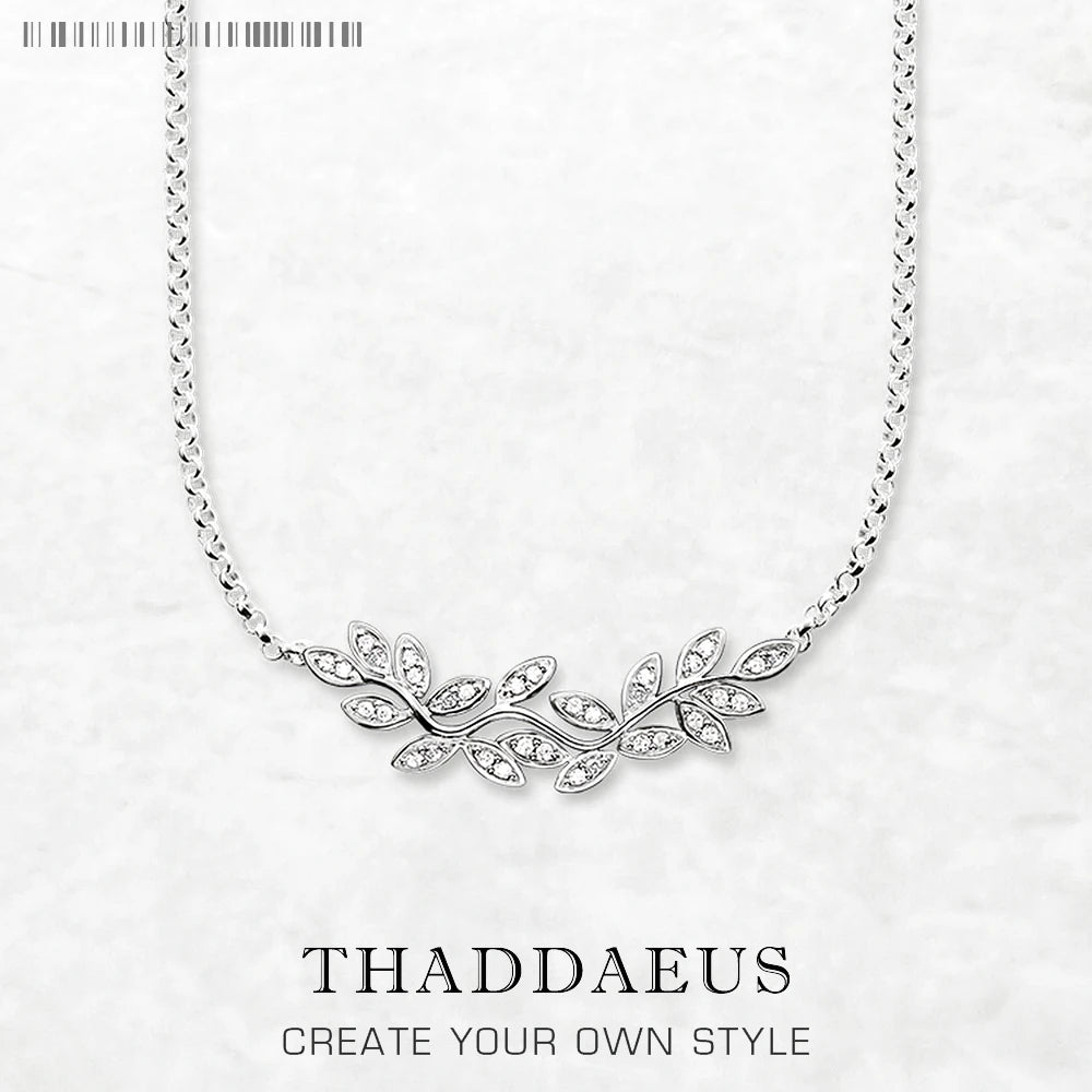 Tendrils Leaves Necklace Link Chain 925 Sterling Silver Romantic Jewellery