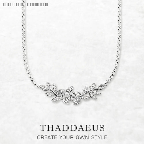 Tendrils Leaves Necklace Link Chain 925 Sterling Silver Romantic Jewellery