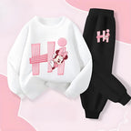 Disney Girls Long Sleeve Pullover Set Spring Casual Hoodies and Joggers