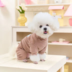 Polar Fleece Striped Bodysuit 4-Legged Winter Pajamas Small Medium Dogs