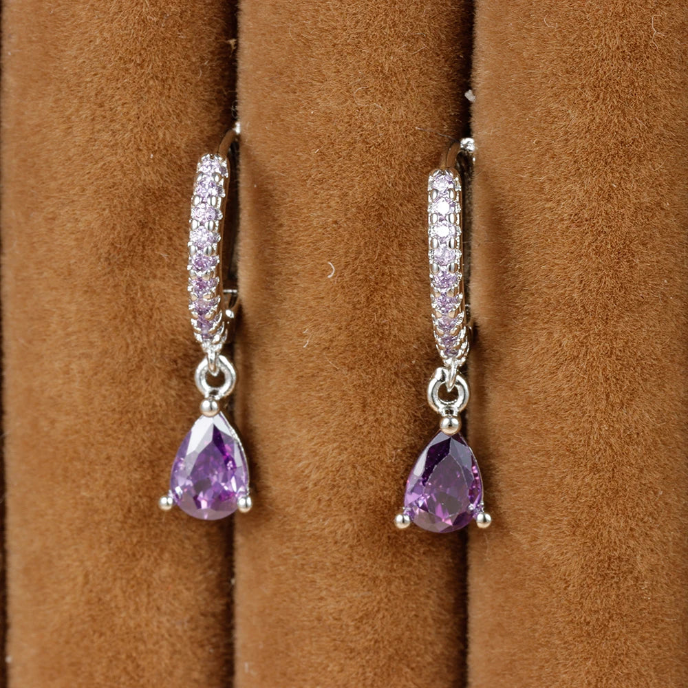 New Design Stainless Steel Small Hoop Earring Colourful Zirconia